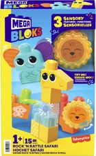 Mega Bloks, Rock 'n Rattle Safari, set de constructie, 15 piese