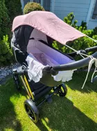 MimiNu, baldachin pentru carucior, protectie de soare, muselina de bumbac, roz