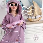 MimiNu, prosop tip poncho cu uscare rapida, roz
