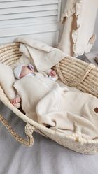 MimiNu, sac de dormit de vara cu fermoar, din muselina, bej, marime 74