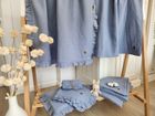 MimiNu, scutece din muselina, denim + crema, 75-75 cm, 2 buc.