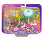 Polly Pocket, Flamingo Snack Cart, set de joaca cu figurina si accesorii
