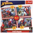 Trefl, Spider-Man, Spider-Man eroic, puzzle 4in1, 207 piese