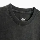 Tricou regular cenusiu-negru NOWEAR