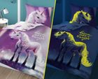 Unicorn, set lenjerie de pat single, fluo, 140-200 cm