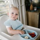 BabyOno, Baveta din silicon cu inchidere reglabila, albastru