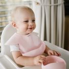 BabyOno, Baveta din silicon cu inchidere reglabila, roz