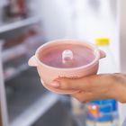 BabyOno, bol din silicon cu ventuza si capac, roz