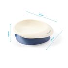 BabyOno, castron cu ventuza si lingura, alb-bleumarin