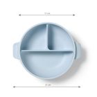 BabyOno, farfurie din silicon cu ventuza si capac, albastru