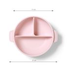 BabyOno, farfurie din silicon cu ventuza si capac, roz