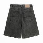 Bermude din denim cu croiala baggy unisex NOWEAR