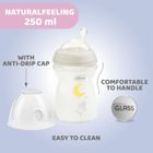 Chicco, NaturalFeeling, sticla anti-colic, debit lent, 0 luni+, 250 ml