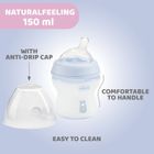 Chicco, NaturalFeeling, sticla din plastic, debit lent, albastru, 0 luni+, 150 ml