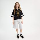 Cool Club, Pantaloni scurti de blugi reglabili pentru fete, wide, alb