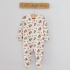 Cool Club, Pijama tip salopeta pentru baieti, bumbac organic, ecru, bej, rosu, Fisher-Price, set 3 buc.