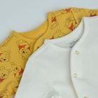 Cool Club, Pijama tip salopeta pentru baieti, ecru, galben, imprimeu Winnie the Pooh, set, 2 buc.