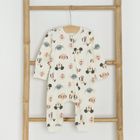 Cool Club, Pijama tip salopeta pentru baieti, ecru, verde, imprimeu Disney, set, 2 buc.
