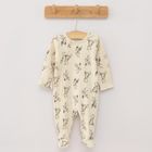 Cool Club, Pijama tip salopeta pentru fete, bumbac organic, ecru, roz, gri, imprimeu Bambi, set 3 buc.