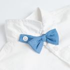Cool Club, Set pentru baieti, Body-camasa cu maneca lunga, Vesta, Papion pentru baieti, Pantaloni, Bretele, alb-bleumarin