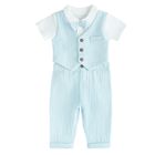 Cool Club, Set pentru baieti, Body cu maneca scurta, Pantaloni din textil din muselina, mix