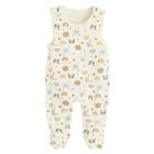Cool Club, Set pentru bebelusi, Body cu maneca lunga, din tricot striat, Salopeta cu botosei, velur, mix