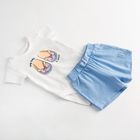 Cool Club, Set pentru fete, Body cu maneca scurta, Pantaloni scurti, alb-albastru