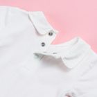 Cool Club, Set pentru fete, Body cu maneca scurta, Pantaloni scurti, Pantaloni scurti salopeta, Bentita, ecru, roz