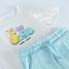Cool Club, Set pentru fete, Body cu maneca scurta, Pantaloni trening, ecru-menta verde