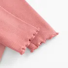 Cool Club, Set pentru fete, Body-rochie cu maneca lunga, Colanti, din tricot striat, roz