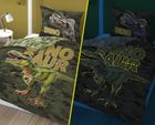 Dinosaur, set lenjerie de pat single fluo, 140-200 cm