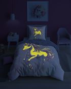 Fluo, set de lenjerie de pat pentru tineri, 140-200 cm + 70-80 cm, Unicorn