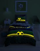 Fluo, set de lenjerie de pat pentru tineri, 160-200 cm + 70-80 cm, Football
