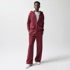 Hanorac oversize bordo cu fermoar unisex NOWEAR