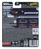 Hot Wheels, Fast & Furious, 1970 Custom Plymouth Roadrunner, masina, scara 1:64, JBL87