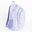 Kayokki, ghiozdan, 2 compartimente, carouri, alb-violet