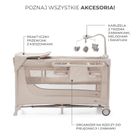 Kinderkraft, Joy 2, patut de volaj cu accesorii, 3in1, Beige
