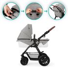 Kinderkraft, Xmoov, carucior multifunctional Travel System 3in1, gri