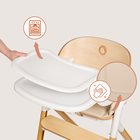 Lionelo, Celia, scaun multifunctional din lemn 3in1, White Natural Wood