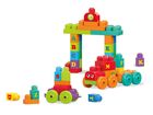 Mega Bloks, Trenul ABC, set de constructie, 60 piese
