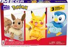 MEGA Pokemon, Build & Show Pokemon Trio, set de constructie, 583 piese