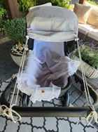 MimiNu, baldachin pentru carucior, umbrela de soare, muselina de bumbac, gri