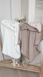 MimiNu, Frunze, halat de baie, muselina + termofrotte, bej, 100-100 cm