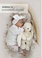 MyHummy (Szumisie), Iepuras, mascota bazaitoare cu mecanism 5in1: zgomot, senzor de somn, melodii, batai de inima, lampa, ecru