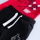 Set pentru baieti, Hanorac cu gluga, Tricou, Pantaloni trening, negru-rosu, imprimeu Mickey Mouse