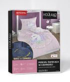 Unicorn Fluo, set lenjerie de pat single, 160-200 cm