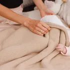 BabyOno, Paturica de iarna pentru bebelusi, bumbac + captuseala sherpa, bej, 75-100 cm