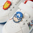 Cool Club, Pantofi sport pentru baieti, alb, talpa cu leduri, imprimeu Marvel Super Heroes