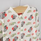 Cool Club, Pijama tip salopeta pentru baieti, bumbac organic, ecru, bej, rosu, Fisher-Price, set 3 buc.