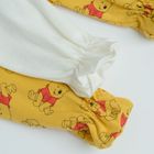 Cool Club, Pijama tip salopeta pentru baieti, ecru, galben, imprimeu Winnie the Pooh, set, 2 buc.
